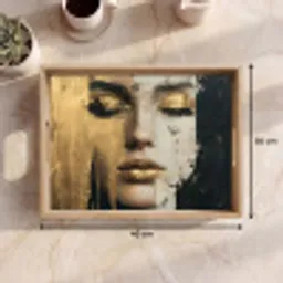 Abstract - Goud - Gezicht - Lippen Dienblad Rechthoek middel -USP_Formaat