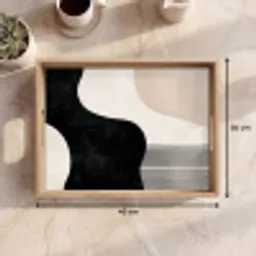 Abstract - Japandi - Beige - Modern Dienblad Rechthoek middel -USP_Formaat