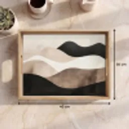 Abstract - Landschap - Golven - Crèmekleur Dienblad Rechthoek middel -USP_Formaat