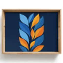Abstract - Bladeren - Blauw Dienblad Rechthoek middel -z3d_shopping