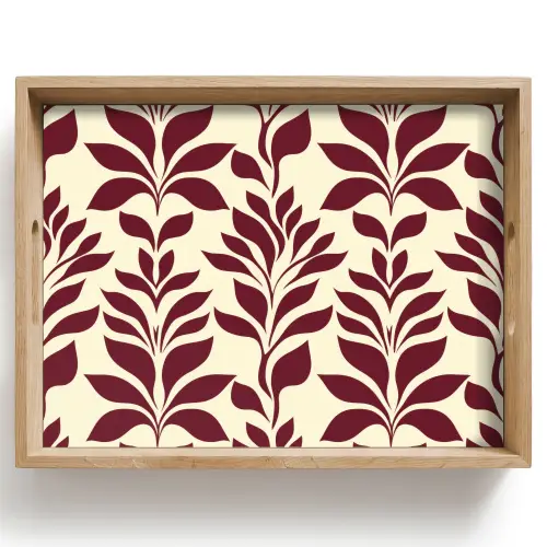 Abstract - Bladeren - Burgundy Dienblad Rechthoek middel 911 -z3d_shopping