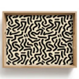 Abstract - Lijnen - Zwart Dienblad Rechthoek middel 911 -z3d_shopping