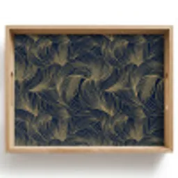 Abstract - Lijnen - Blauw - Goud Dienblad Rechthoek middel 911 -z3d_shopping