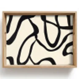 Abstract - Lijnen - Modern - Beige Dienblad Rechthoek middel -z3d_shopping