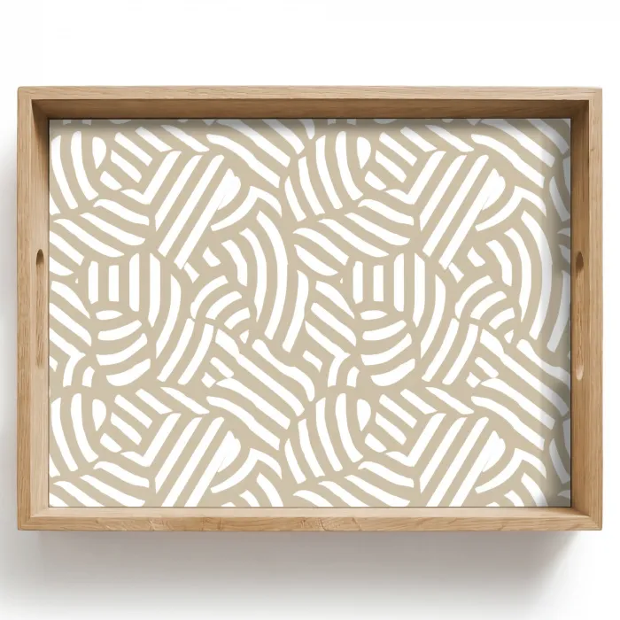 Abstract - Modern - Beige Dienblad Rechthoek middel 911 -z3d_shopping