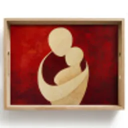 Abstract - Moeder - Kind - Rood Dienblad Rechthoek middel -z3d_shopping