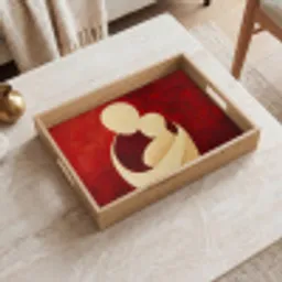 Abstract - Moeder - Kind - Rood Dienblad Rechthoek middel -sfeer1