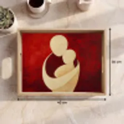 Abstract - Moeder - Kind - Rood Dienblad Rechthoek middel -USP_Formaat