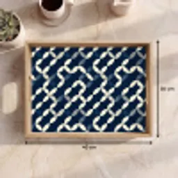 Abstract - Patroon - Blauw Dienblad Rechthoek middel 911 -USP_Formaat