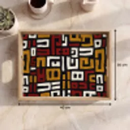 Abstract - Patroon - Rood Dienblad Rechthoek middel -USP_Formaat