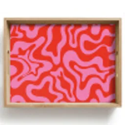 Abstract - Patroon - Rood - Roze - Minimalistisch Dienblad Rechthoek middel -z3d_shopping