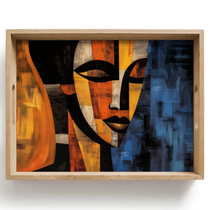 Abstract - Portret - Kleurvakken Dienblad Rechthoek middel -z3d_shopping