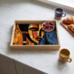 Abstract - Portret - Kleurvakken Dienblad Rechthoek middel -sfeer2