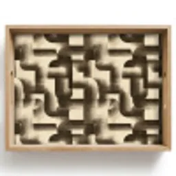 Abstract - Retro - Zwart Dienblad Rechthoek middel 911 -z3d_shopping