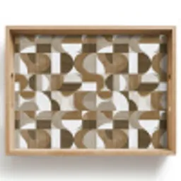 Abstract - Retro - Bruin Dienblad Rechthoek middel 911 -z3d_shopping