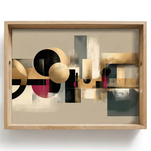 Abstract - Vormen - Beige - Texturen Dienblad Rechthoek middel -z3d_shopping