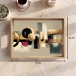 Abstract - Vormen - Beige - Texturen Dienblad Rechthoek middel -USP_Formaat