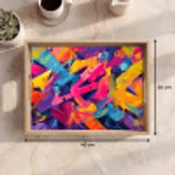 Abstract - Vormen - Kleurrijk Dienblad Rechthoek middel -USP_Formaat