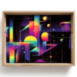 Abstract - Vormen - Kleurrijk - Lijnen Dienblad Rechthoek middel -z3d_shopping