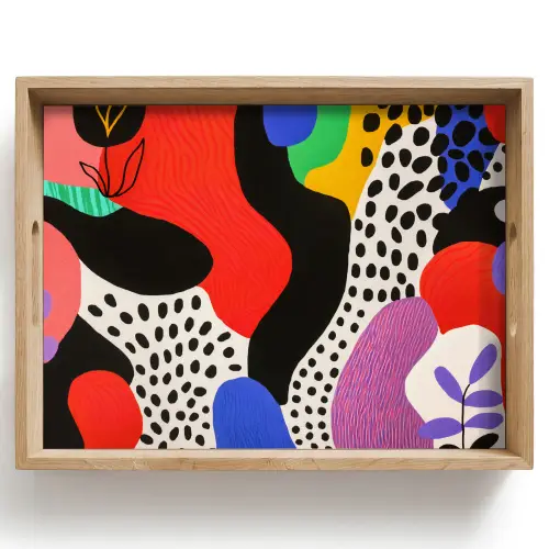 Abstract - Vormen - Kleuren - Stippen Dienblad Rechthoek middel -z3d_shopping