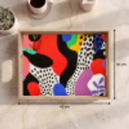 Abstract - Vormen - Kleuren - Stippen Dienblad Rechthoek middel -USP_Formaat