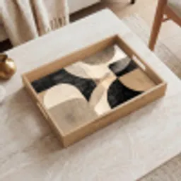 Abstract - Vormen - Modern - Beige Dienblad Rechthoek middel -sfeer1