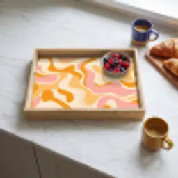 Abstract - Golvend - Oranje Dienblad Rechthoek middel -sfeer2