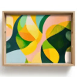 Abstract - Geel - Roze - Groen Dienblad Rechthoek middel -z3d_shopping