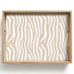 Abstract - Zebra - Beige Dienblad Rechthoek middel 911 -z3d_shopping
