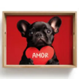 Amor - Hond  - Hartje - Rood Dienblad Rechthoek middel -z3d_shopping