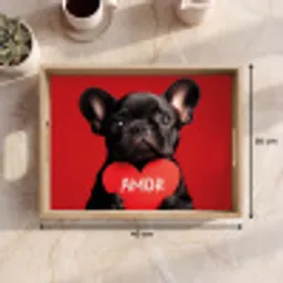 Amor - Hond  - Hartje - Rood Dienblad Rechthoek middel -USP_Formaat