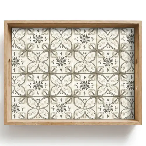 Antiek - Tegel - Beige Dienblad Rechthoek middel 911 -z3d_shopping