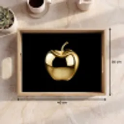 Appel - Goud - Chrome - Zwart Dienblad Rechthoek middel -USP_Formaat