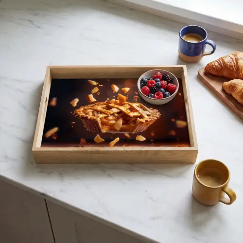 Appel - Taart - Warm - Eten Dienblad Rechthoek middel -sfeer2