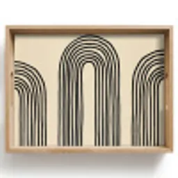 Boogvormen - Zwart - Strak Dienblad Rechthoek middel -z3d_shopping