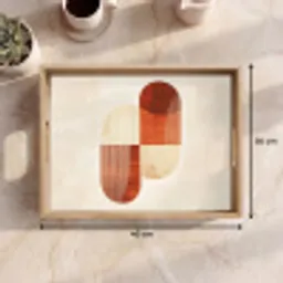 Bogen - Beige - Vormen Dienblad Rechthoek middel -USP_Formaat
