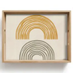 Bogen - Lijnen - Oranje - Minimalistisch Dienblad Rechthoek middel -z3d_shopping