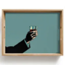 Arm - Glas - Pak - Blauw Dienblad Rechthoek middel -z3d_shopping