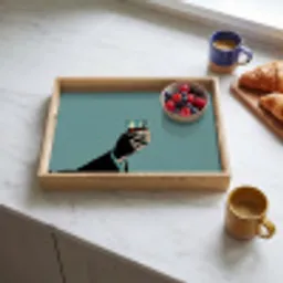 Arm - Glas - Pak - Blauw Dienblad Rechthoek middel -sfeer2