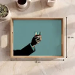 Arm - Glas - Pak - Blauw Dienblad Rechthoek middel -USP_Formaat