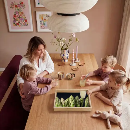 Asperges - Groen - Zwart Dienblad Rechthoek middel -sfeer4