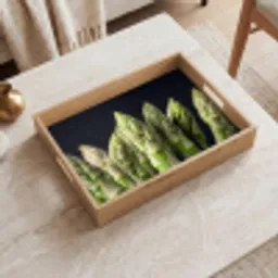 Asperges - Groen - Zwart Dienblad Rechthoek middel -sfeer1