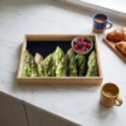 Asperges - Groen - Zwart Dienblad Rechthoek middel -sfeer2