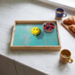 Ballon - Geel - Smiley Dienblad Rechthoek middel -sfeer2