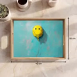Ballon - Geel - Smiley Dienblad Rechthoek middel -USP_Formaat