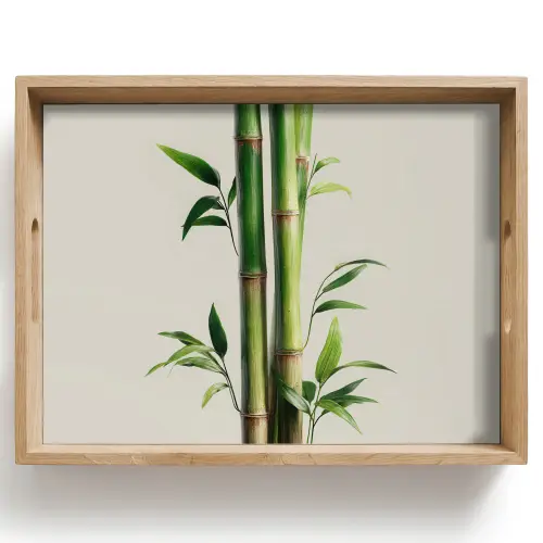 Bamboestengels - Sierlijk - Groen Dienblad Rechthoek middel -z3d_shopping
