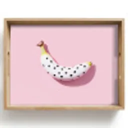Banaan - Stippen - roze Dienblad Rechthoek middel -z3d_shopping