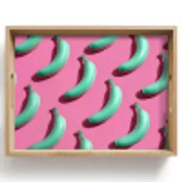 Bananen - Patroon - Blauw - Roze Dienblad Rechthoek middel -z3d_shopping