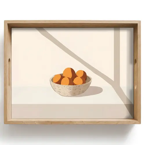 Mand - Fruit - Minimalistisch - Oranje Dienblad Rechthoek middel -z3d_shopping