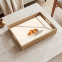 Mand - Fruit - Minimalistisch - Oranje Dienblad Rechthoek middel -sfeer1
